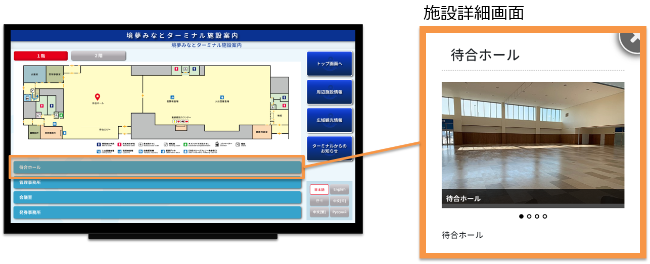 インバウンド向け多言語観光案内デジタルサイネージアプリ Tourist Information App_4